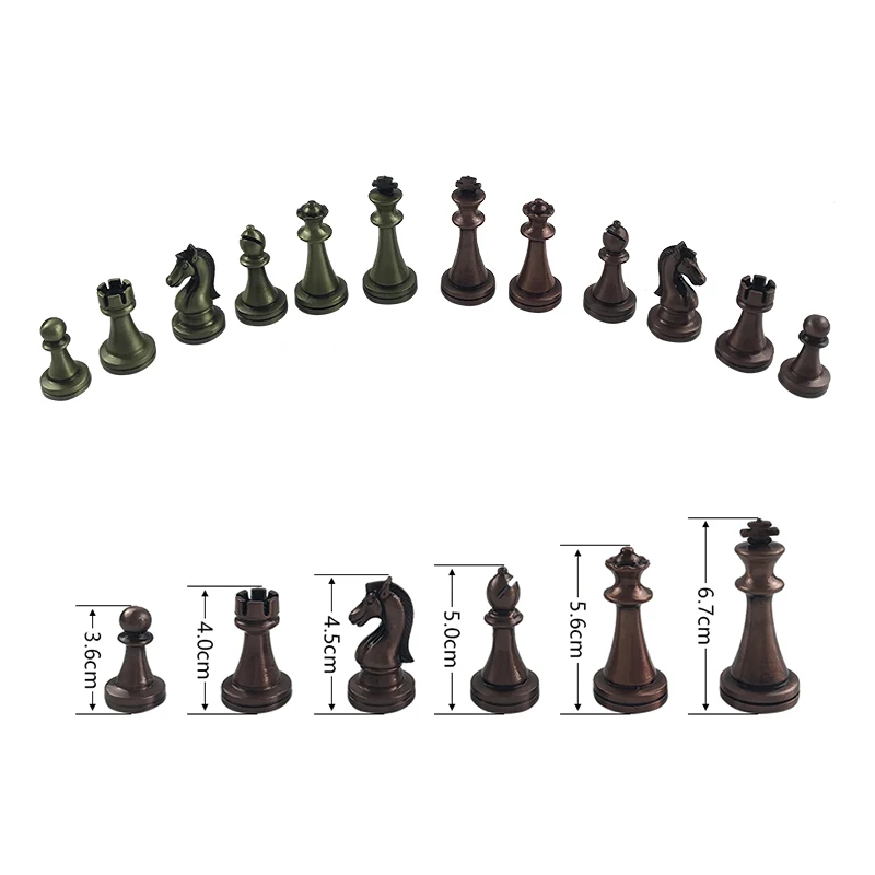 Classic Zinc Alloy Chess Pieces Wooden Chessboard Chess Game Set King Height 6.7cm Outdoor Game Yernea