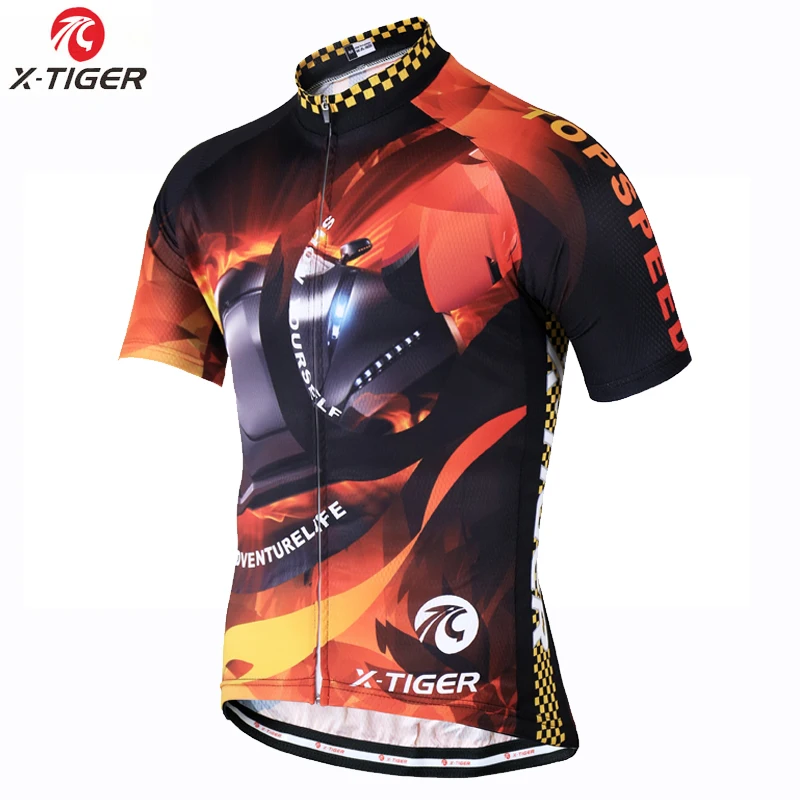 X-TIGER,, короткий рукав, Джерси для велоспорта, MTB, одежда для велоспорта, Hombre Verano, Майо, Roupas Ciclismo, дышащая велосипедная одежда