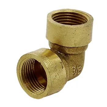

Gold Tone Water Pipe Fittings 15mm 90 Degree Brass Female Elbow