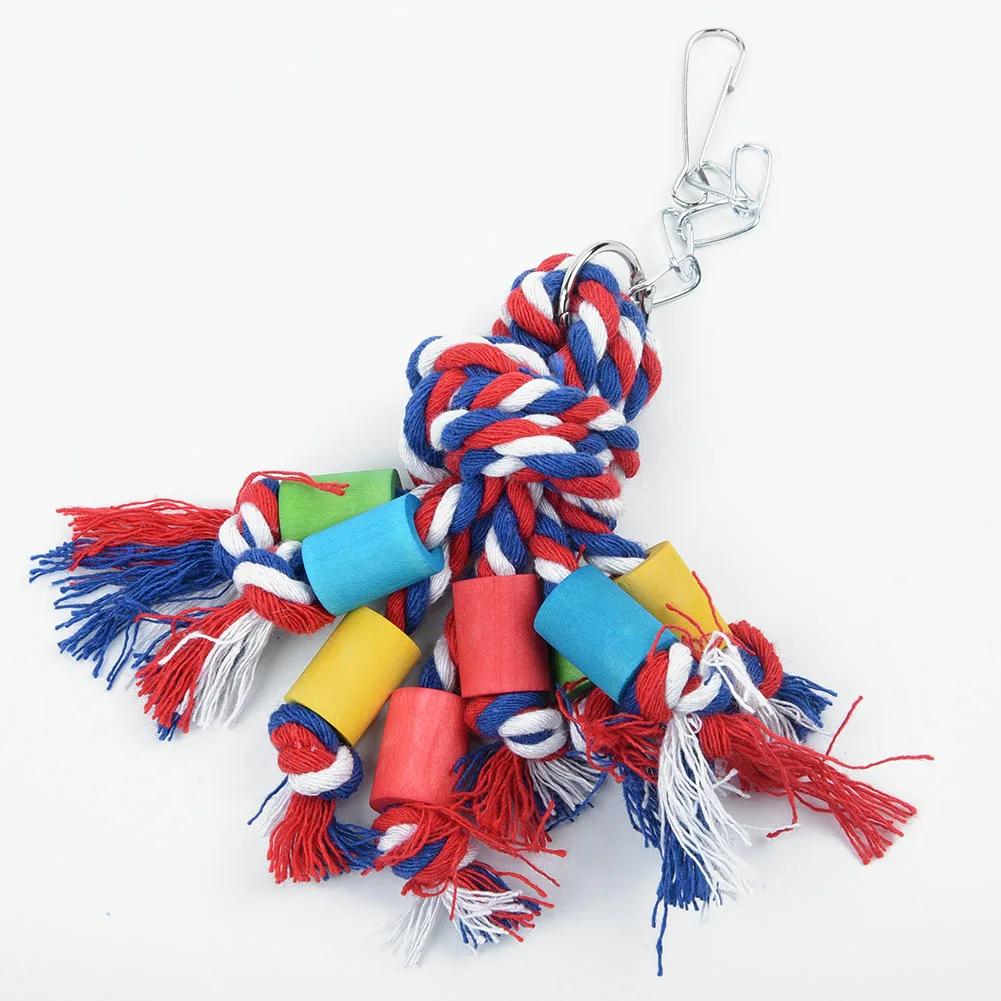

Colorful Parrot Bird Perch Chew Toy Hanging Standing Swing Bird Cage Parakeet Cockatiel Budgie Gift Pet Training Accessories