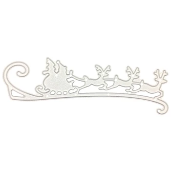 

Merry Christmas Deer Sled Metal Die cutting Dies For DIY Scrapbooking Photo Album Decorative Embossing Folder Stencil