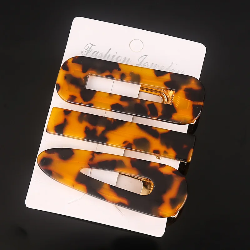 

3PCS/Set 2019 New Fashion Acetate Geometric Hair Clips Women Girls Sweet Hairpins Barrettes BB Clips Hair Accessories Set