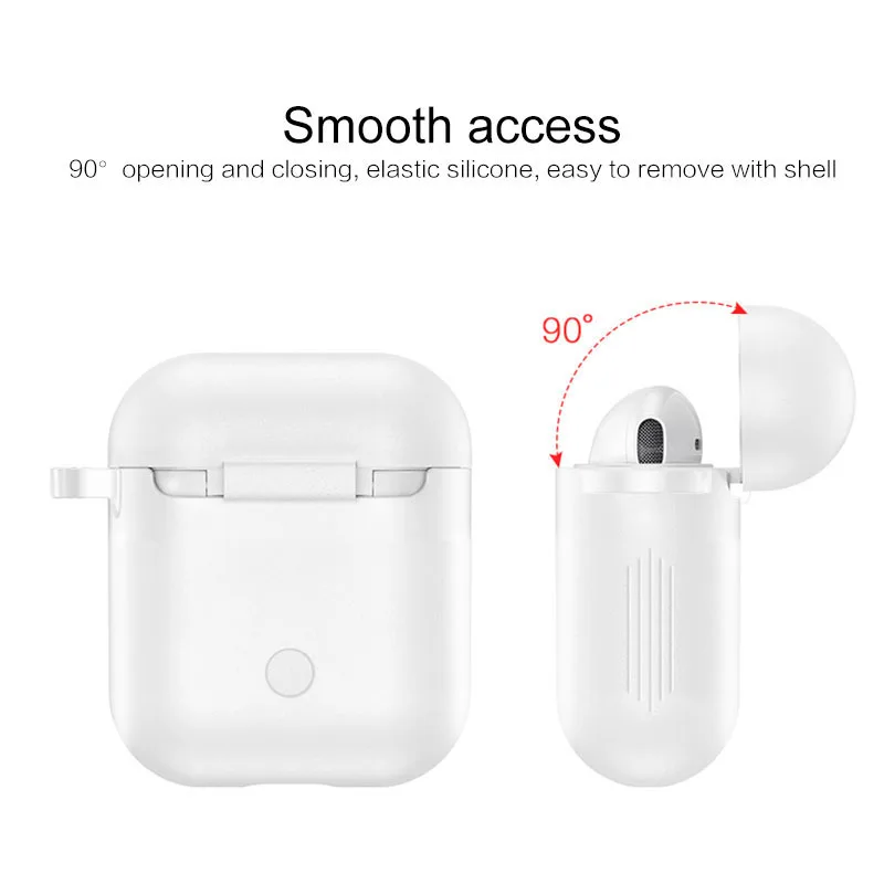 Чехол 3 в 1 и крючок для Apple для Airpods 2 1 чехол с брелком силиконовый 1:1 противоударный чехол для Airpod 2 аксессуары