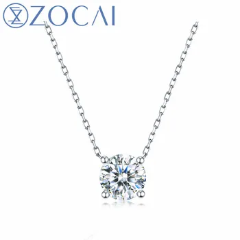 شراءZOCAI عقد ألماس 100% مصدق الطبيعية 0.10ct H/SI Diamond 18K الذهب الأبيض (AU750) قلادة الأزياء OL نمط هدية D06621