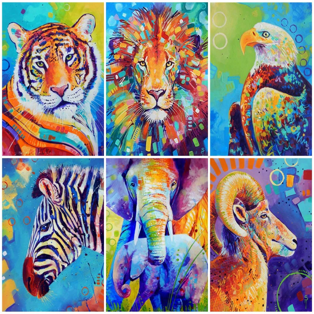 

Huacan 5D Diamond Painting Animal Full Square DIY Diamond Mosaic Stitch Embroidery Sale Rhinestone Picture Decorations For Home