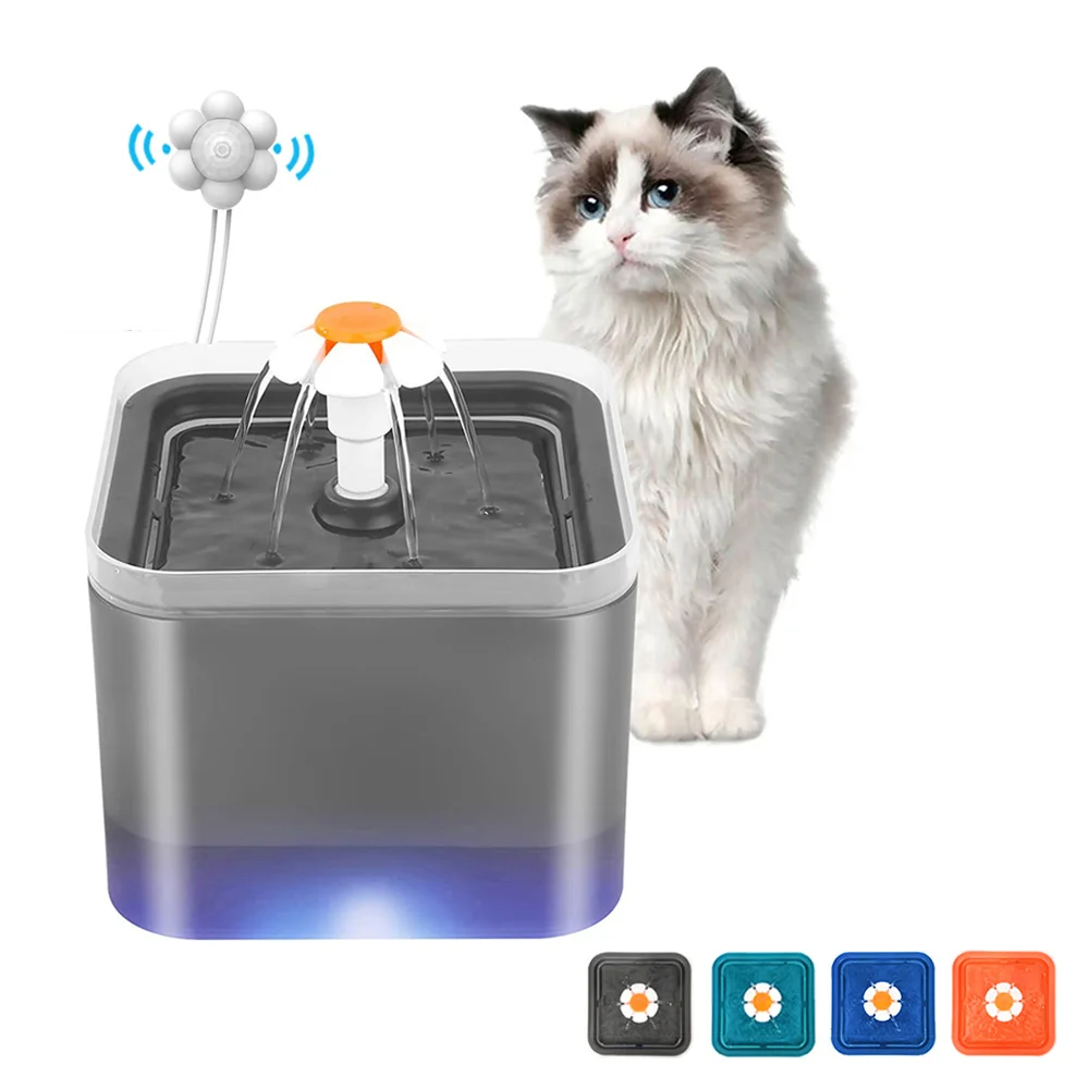 Automatic Pet Water Fountain Cat Water Dispenser USB Mute Transparent Drinker Dog Drinking Feeder Bowl with LED Level Display