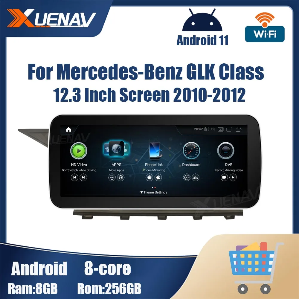 

12.3 Inch GPS Navigation For Mercedes Benz GLK Class 2010 2012 Car Multimedia Player GPS Stereo Radio 256GB carplay 2 din
