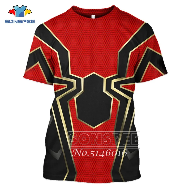 

SONSPE Marvel Superhero Spiderman Costume Design 3D Print T-shirt Unisex Vest/Sweatshirt/zip hoodie Child Baby Casual tshirt X27