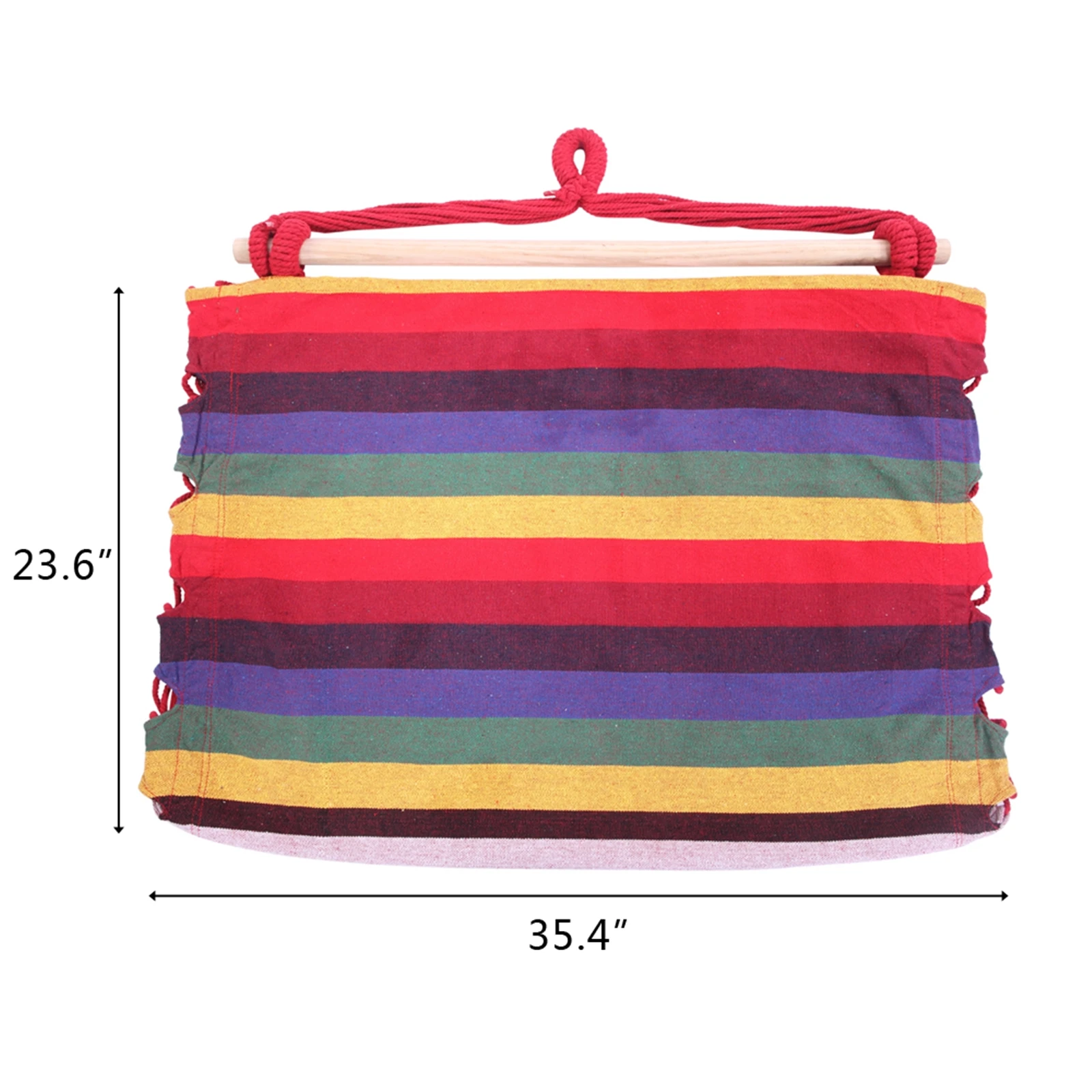 Outdoor Hammock Swing Chair with Pillow and Wooden Stick Hanging Swing Chair Portable Canvas Swing Travel Camping Lazy Chair