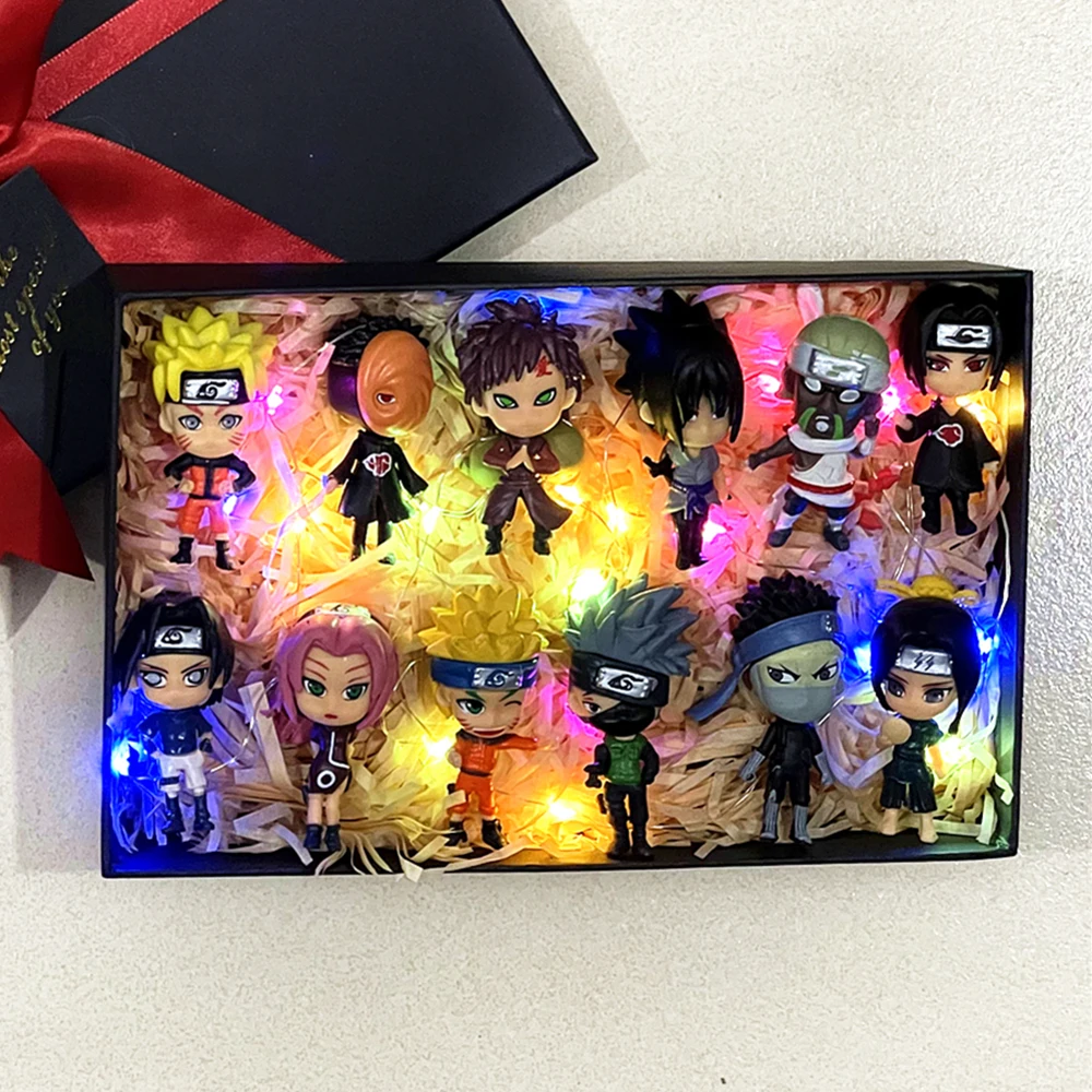 12 Pcs Naruto Figurine Anime Figure Toys Sasuke Kakashi Sakura Gaara Pvc Action Model Collection Doll Gift BOX | Игрушки и хобби