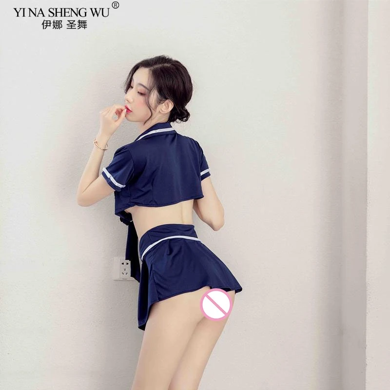 YI NA SHENG WU Cosplay Women Sexy Lingerie Sailor Ds Stage Costumes Low Waist Student Stewardess Uniforms Outfit -Zentai shop online H31e5b87503854827894863509edf16d3P.jpg