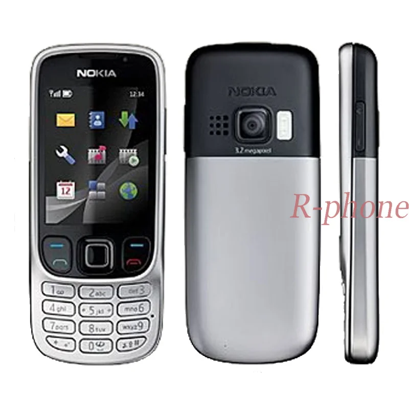 Восстановленное Nokia 6303 Classic 3MP мобильного телефона 6303c телефона русский иврит арабский клавиатура