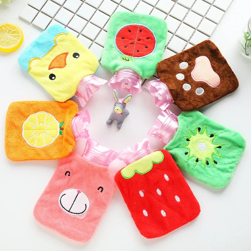 

Cartoon Warm Hot Water Bottle Mini Portable Plush Washable Water Injection Safety Explosion-proof Warm Hands Bag Handwarmer