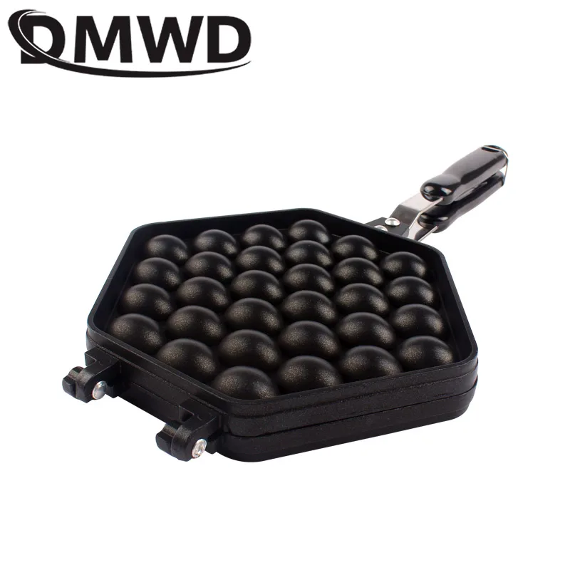 DMWD QQ Egg Bubble Cake Baking Pan Mold Hongkong Waffle Maker Mould Eggettes Roller DIY Muffins Plate Non-stick Coating