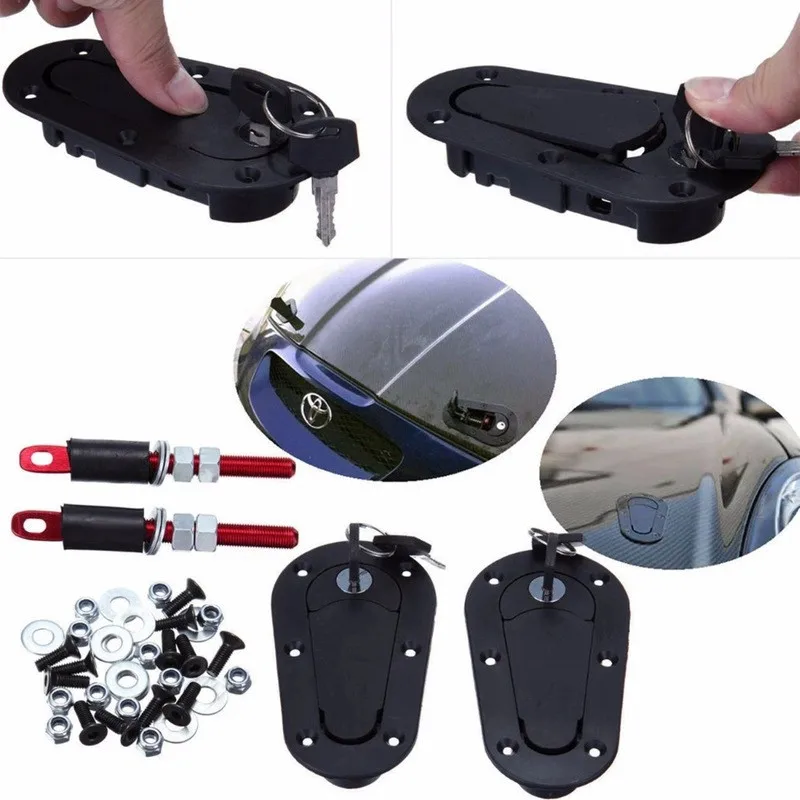 

Car hood lock Racing modified parts Front cover lock Carbon Engine cover lock Universal