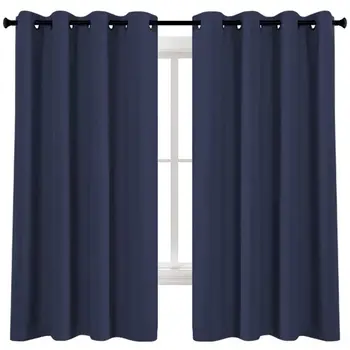 

Bedroom Blackout Curtains Set Energy Saving Thermal Insulated Drapes for Living Room/Nursery/Kitchen