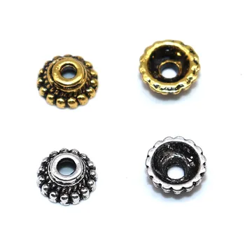 

Flower Beads Caps 7mm 50/100pcs/lot Zinc Alloy Tibetan Silver Plated Bead End Caps Metal Bead Caps Charms For Jewelry Making