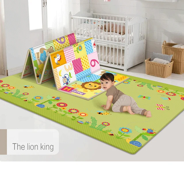 Mat for Children Foldable Children Carpet Cartoon Baby Play Mat Kids Room Carpet Xpe Puzzle for Nursery Baby Activity Surface 4