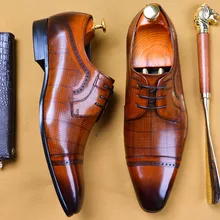 2019 Handmade Luxury Italian Brand Men's Oxford Shoes Wedding Party Men's Dress Shoes Designer Male Genuine Leather Formal Shoes 2019 Handmade Luxury Italian Brand Men's Oxford Shoes Wedding Party Men's Dress Shoes Designer Male Genuine Leather Formal Shoes