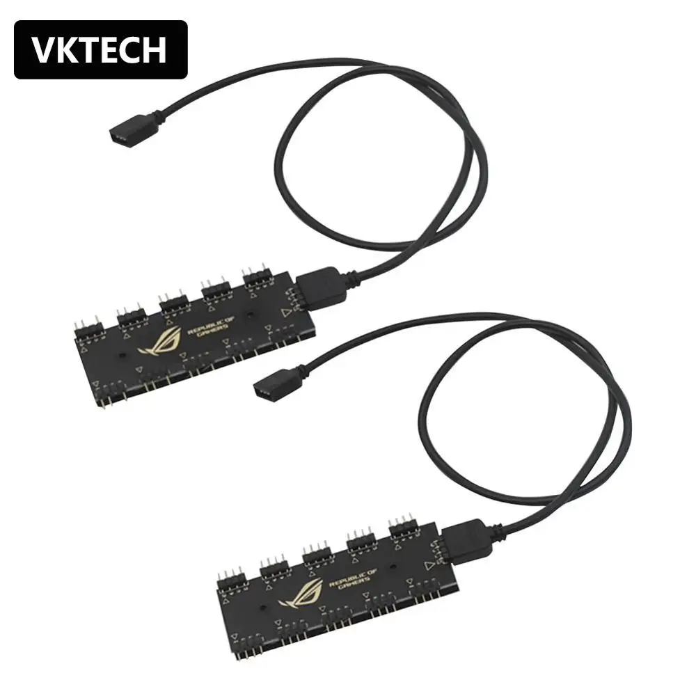 Разветвитель для синхронизации материнской платы 10 RGB от 1 до Расширение 5 В 3 Pin /12