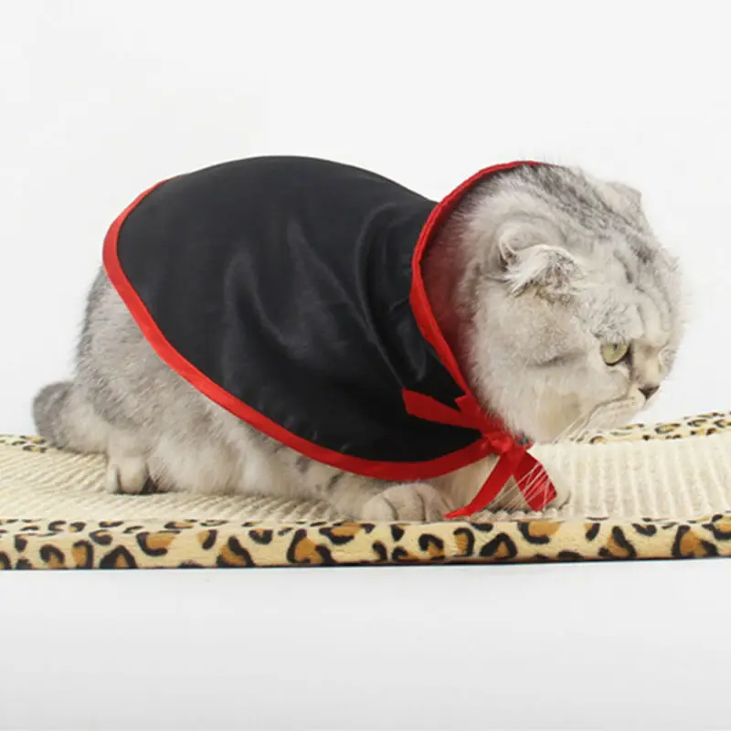 Собака Кошка черный плащ костюм Необычные наряды одежда на Рождество Хэллоуин