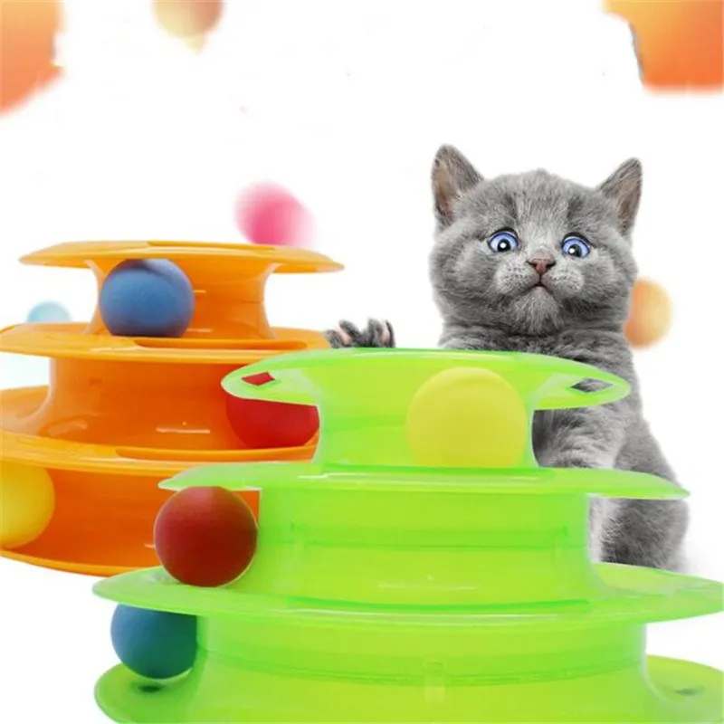 Игрушки для кошек, три уровня, для питомцев, башня, треки, диск, интеллект, аттракцион, тройное обучение, паштет, игрушка для кошек