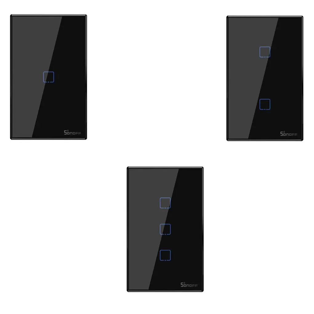 Интеллектуальный выключатель света SONOFF T3US1C-TX 1/2/3 RF Дистанционное управление Wi-Fi панель переключения Совместимость с Alexa Google Home US Стандартный