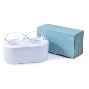 

Grain Storage Type Neck Guard Oblique Mouth Double Bowl Pet Food Tub Simple Style Transparent Pet Bowls Cat Basin Dog Feeder