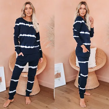 

Hirigin Two Piece Set Women Clothes Home Fit Casual Clothing Set 2020 New Long Sleeve Sexy One Shoulder Loose Outwear