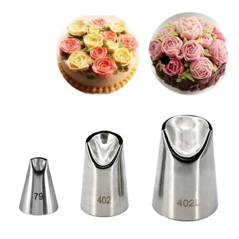 

3pcs #79#40#402L Chrysanthemum Nozzles For Decorating Cake Tulip Pastry Nozzle Succulents Icing Piping Tips Bakeware Pastry Tool