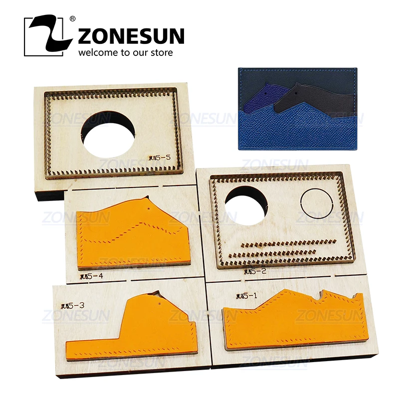 

ZONESUN H1 Credit Card Holder Coin Purse Custom Leather Cutting Die Handicraft Tool Punch Cutter Mold DIY Paper Wallet Cut Die