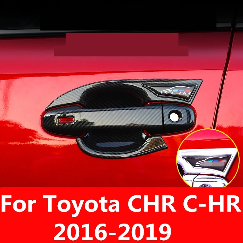 도요타 CHR C-HR 2016-2019 도어 핸들 보호 커버 외부 도어 보울 핸들 수정 도어 손목 장식 조각 장식