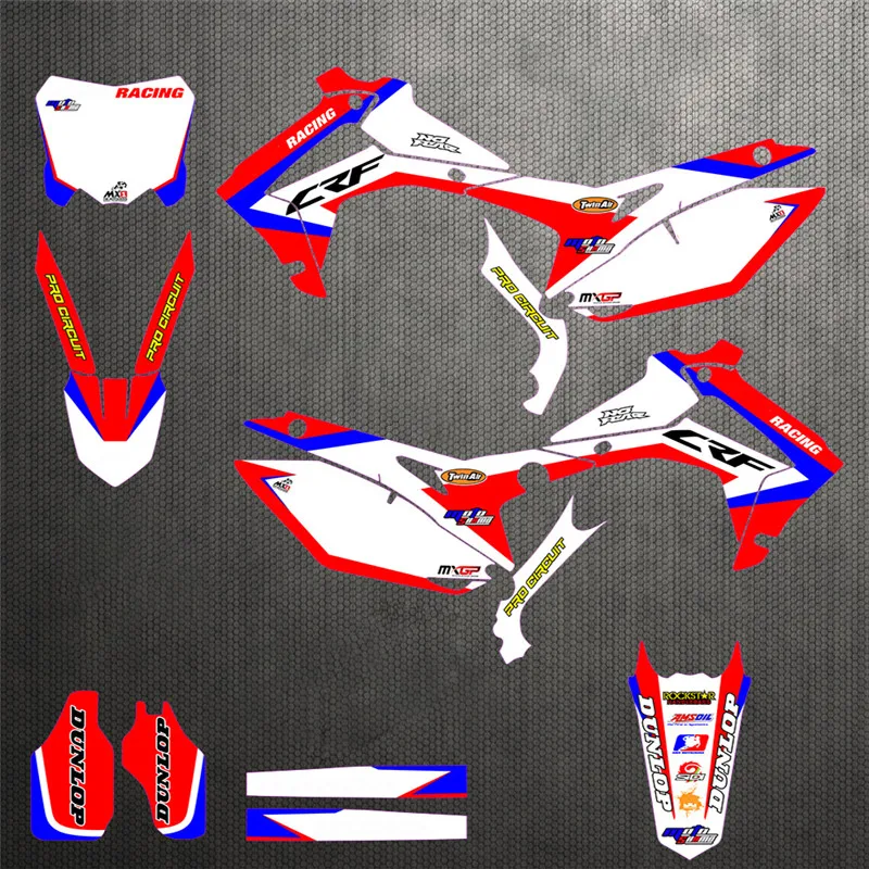 CRF250R 2014 2017 CRF полная команда обтекатель графика наклейки Наклейка на заказ для Honda