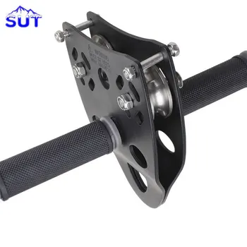 

Professional Handle Pulley Roller Gear 45KN Cable Pulley with Ball Bearing Rock Climbing Caving Aloft Work Rescue Device