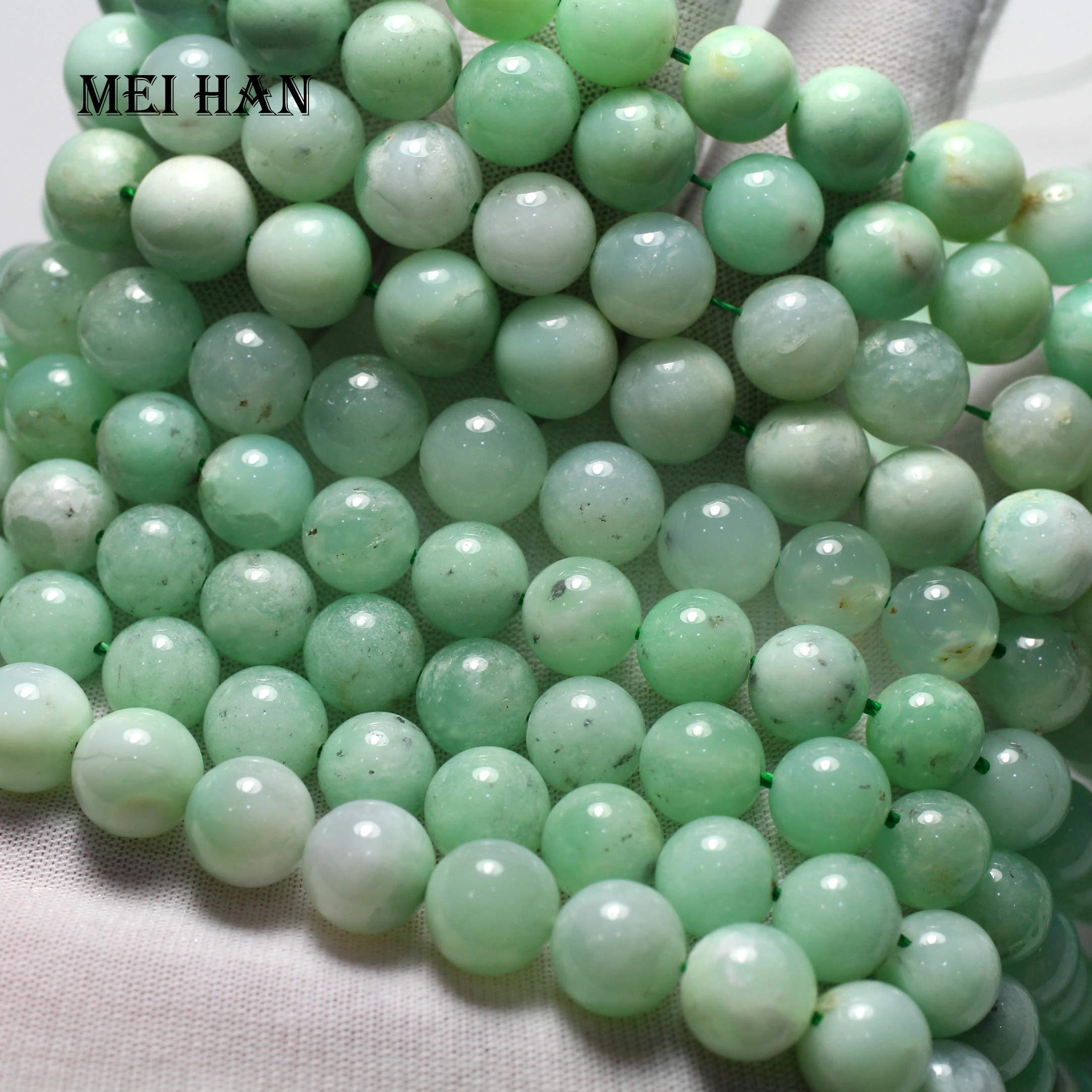 Meihan натуральный (1 нить/набор) австралийский Chrysoprase низкая цена 8 8-9 мм 10-10 Гладкий