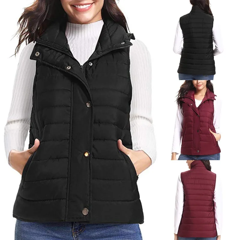Женская верхняя одежда; куртка; Женская куртка; Chaqueta Mujer; складывающиеся жилеты; легкая куртка на молнии с карманами; зимняя теплая верхняя одежда
