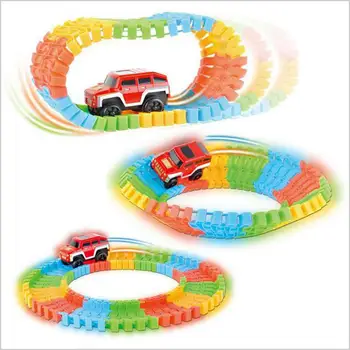 

Electric Rail Car Toy with Colorful Roller Tracks Gift for Children Car's Color Random