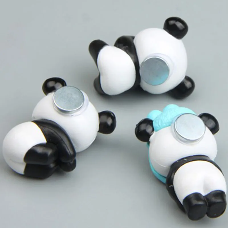 8pcs Cartoon Panda Fridge Magnets Removable Resin Refrigerator Sticker Home Message Holder Souvenir Magnetic Stickers Kids Gifts