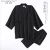 Men Traditional Japanese Pajamas Set Cotton Robe Pants Kimono Haori Yukata Nightgown Wmoen of Soft Gown Sleepwear Obi Outfits ► Photo 3/6