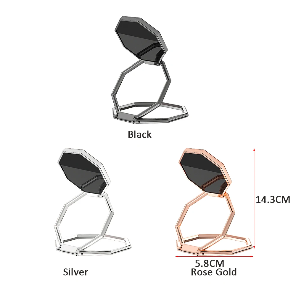Heißer 360 Rotation Handy Faltbare Stehen Zurück Ultra Dünne Telefon Ring Halter Multi Winkel Tragbare Schreibtisch Metall Finger Ständer – Detail 4