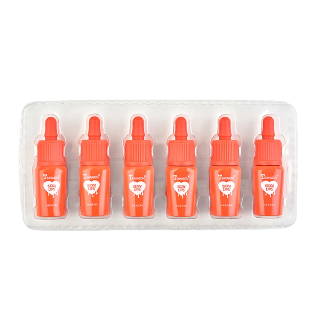 6x Women's Smooth Lip Gloss Stain Gift Moisturizing Liquid Lipstick Lip Tint Set