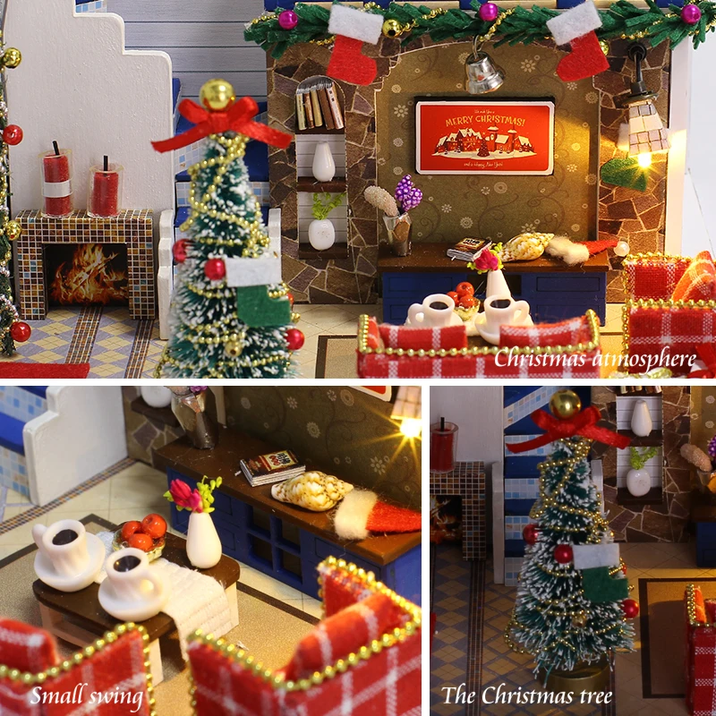 DIY Кукольный дом Minature кукольный домик Каса деревянная модель мебель строительные наборы сборка Рождественский подарок игрушки для детей и взрослых