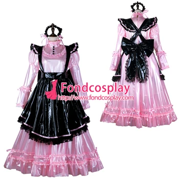 

Sissy maid pvc dress lockable Uniform cosplay costume Tailor-made[G2352]