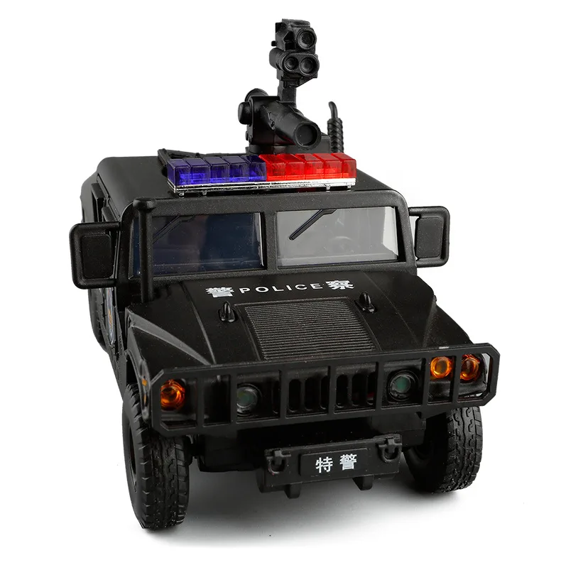 Масштаб 1:32 высококлассная модель автомобиля Hummer H1 Полицейская машина спецназ из