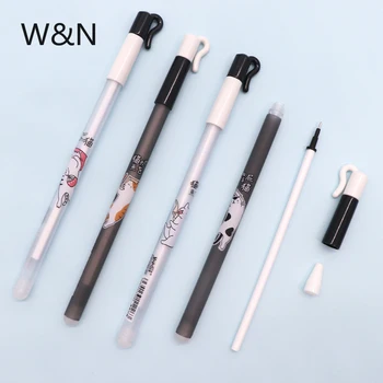 

3/6Pcs/Set Cat Erasable Gel Pen 0.38mm Washable Handle Blue/Black Erasable Pen for School Office Writing Supplies Stationery