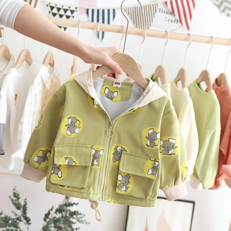 

Male Baby Children 2020 Spring Clothing Long Sleeve Little Mouse Hooded Coat Childrenswear