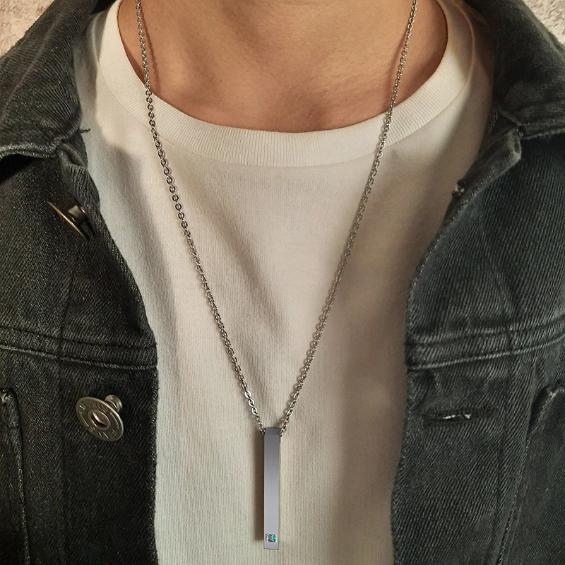 Personalized Vertical Bar Necklace 