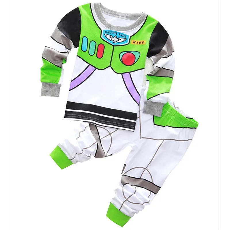 BuzzLightyear Детский ковбойский костюм «Вуди Трансформеры» для мальчиков и девочек; домашняя одежда для детей; Косплей; Базз Лайтер; Бэтмен; Железный человек; Пижама; одежда Человека-паука - Цвет: BuzzLightyear