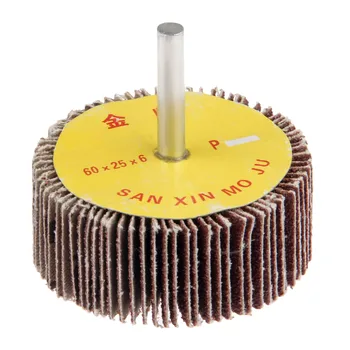 

50Pc Dremel Accessories Grinding Buffing Sandpaper Flap Wheel Head 60mm + Mandrel 6mm for Mini Drill Rotary Tools 80-Grit