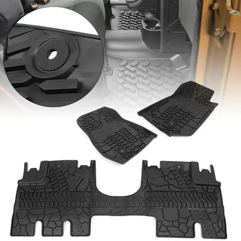 

Car Slus Weather Floor Mats Waterproof For Jeep Wrangler Accessoriess Unlimited 4 Door 2014 2015 2016 2017 Rubber 3Pcs/Set